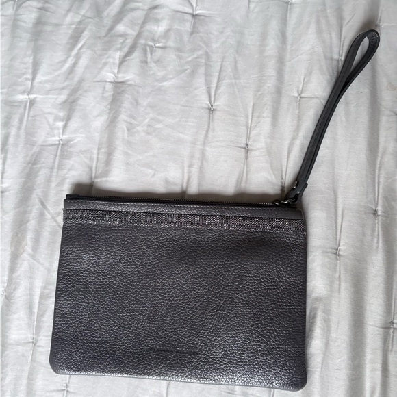 Fabiana Filippi Chic Gray Leather Wristlet Clutch